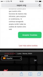 Spanish Cookie Law Disclaimer