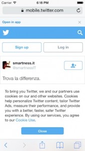 Twitter Cookie Law Disclaimer