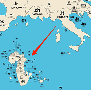 mappa geografica di Internet dettaglio Africa