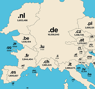 mappa geografica di Internet dettaglio .DE