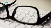 glasses oon keyboard