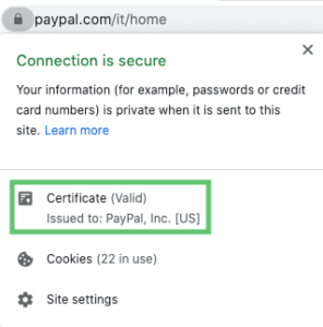 Chrome info ssl