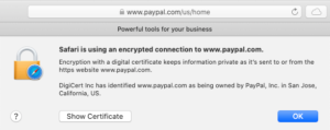 Safari info ssl